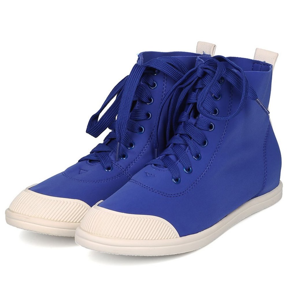 Liliana Round Toe Stretch Lace Up Flat Mid Top Elastane Sneakers
